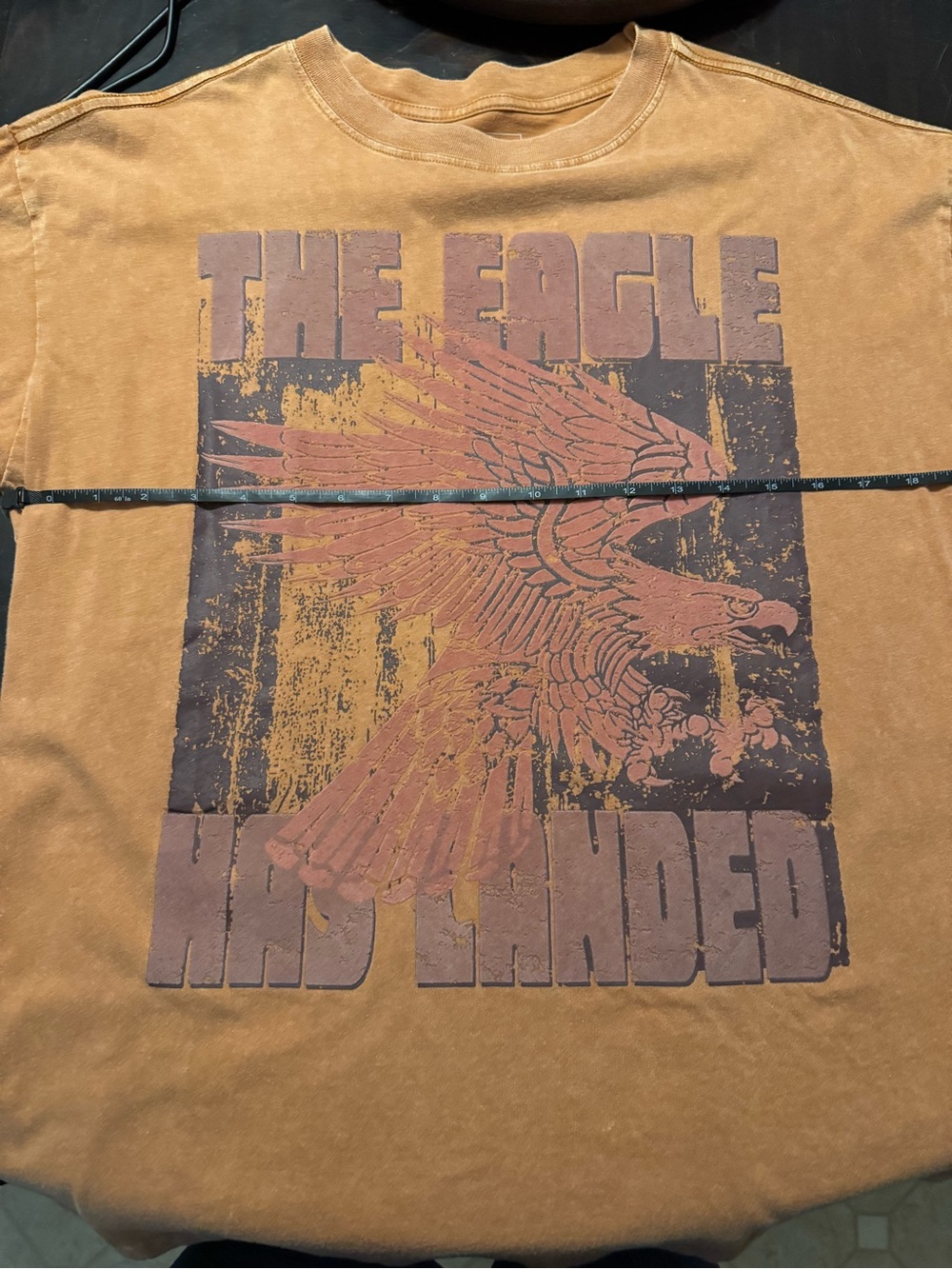 Washed Rust Graphic Short Sleeve Tee - Eagle Print - Picture 7 of 10